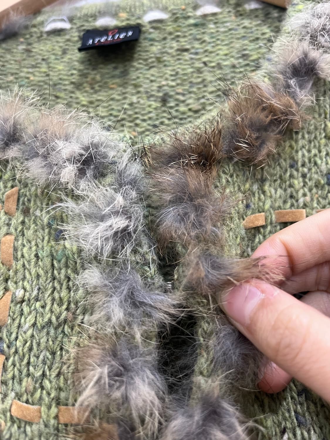 일본 빈티지 모리걸 스티치 퍼 니트 가디건 상품이미지5