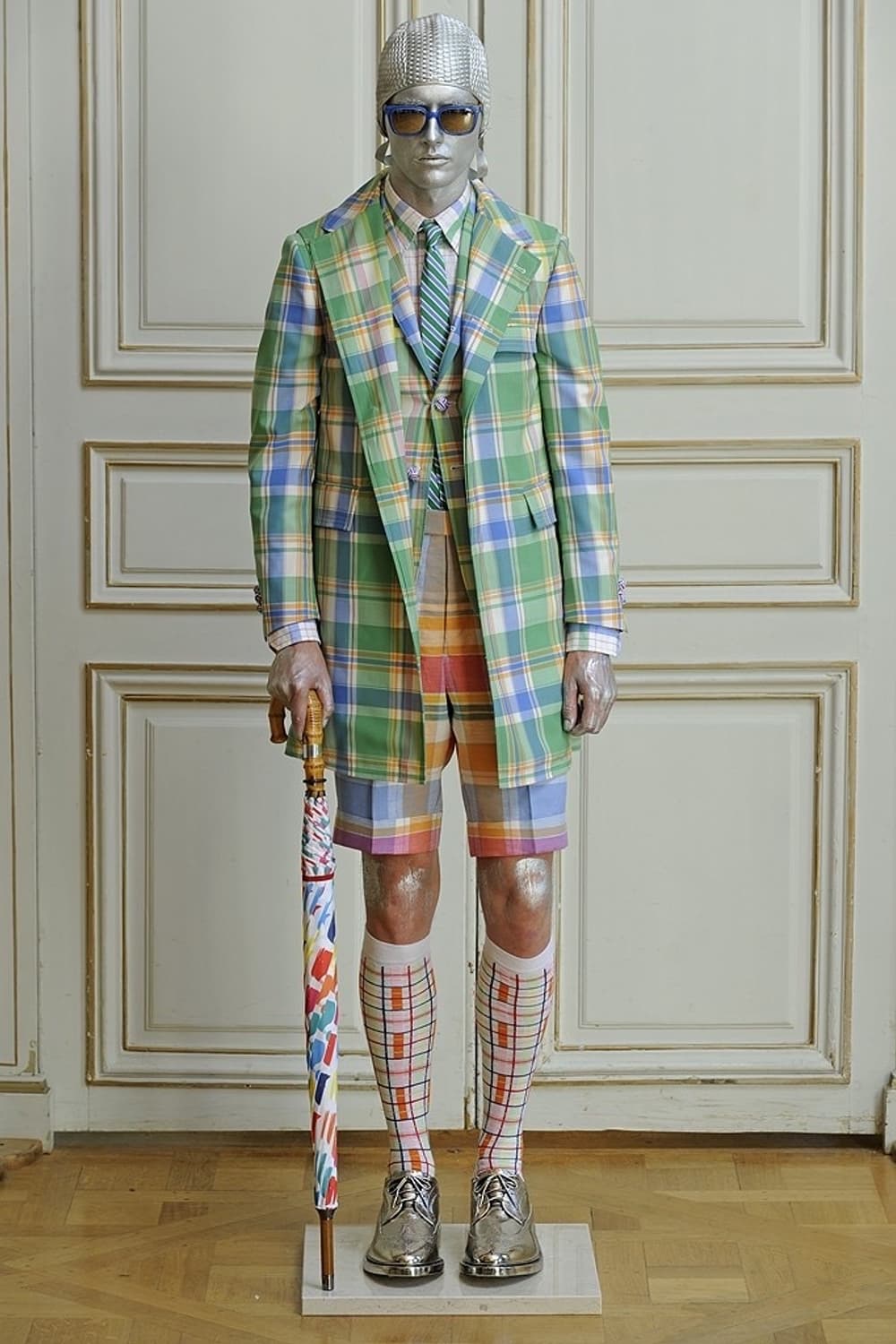 톰브라운 2013 런웨이 커프스 버튼 한정판 체크 반바지 상품이미지1