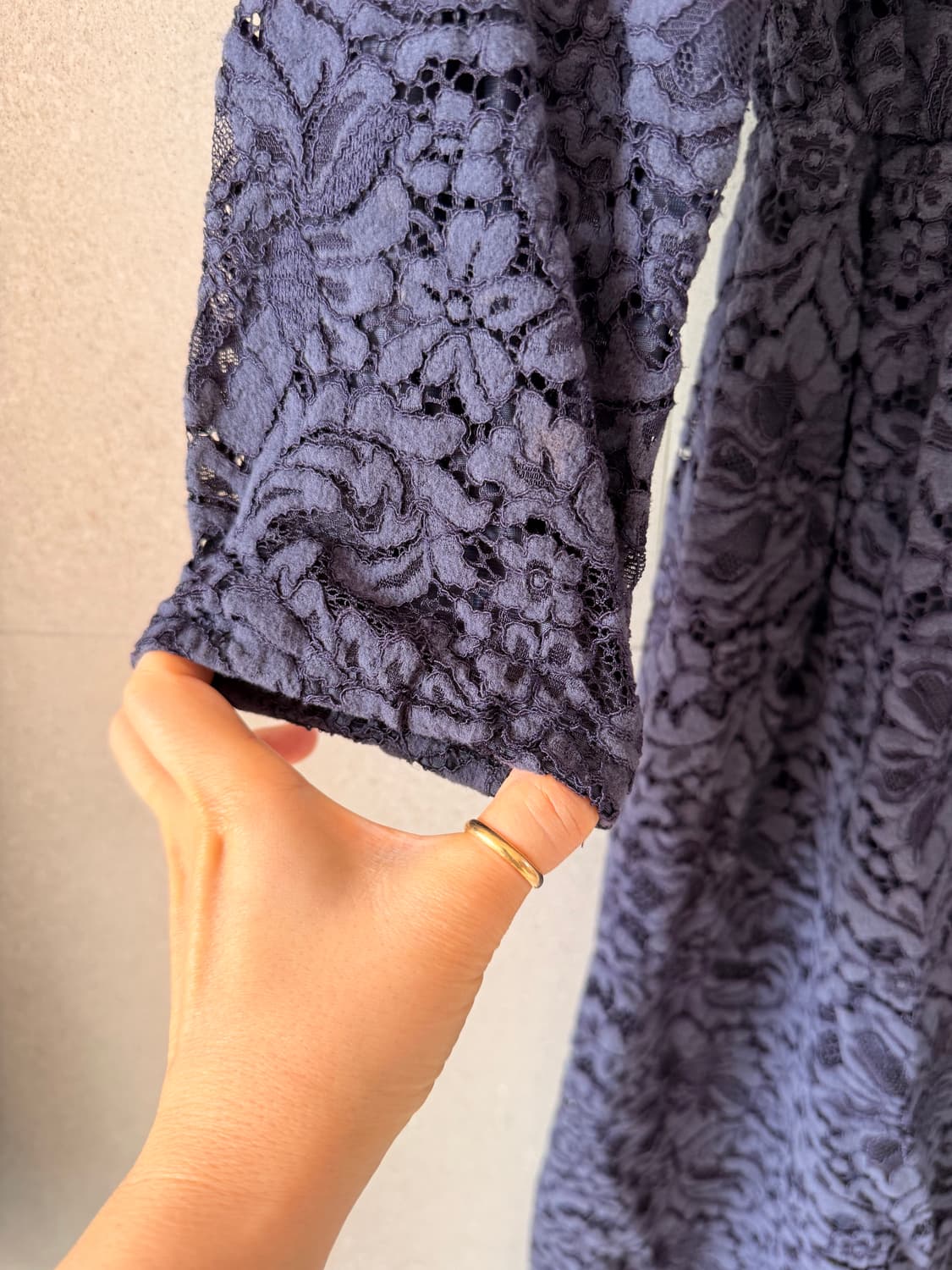 캐서린로즈 롱 원피스 레이스 네이비 상견례 하객룩 상품이미지2