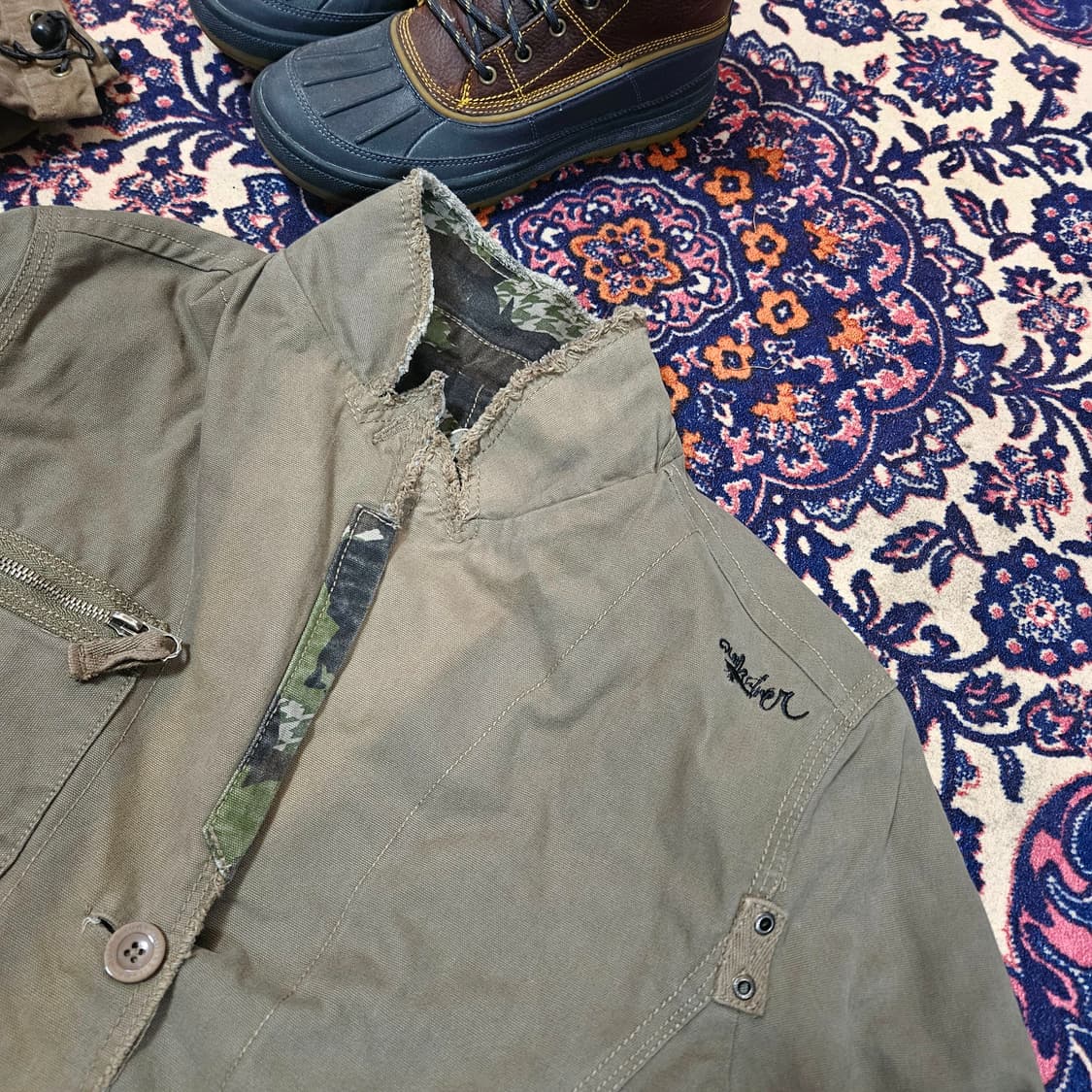 퀵실버(QuikSilver) 카모플라쥬 리버시블 야상 버튼 자켓 M 상품이미지10