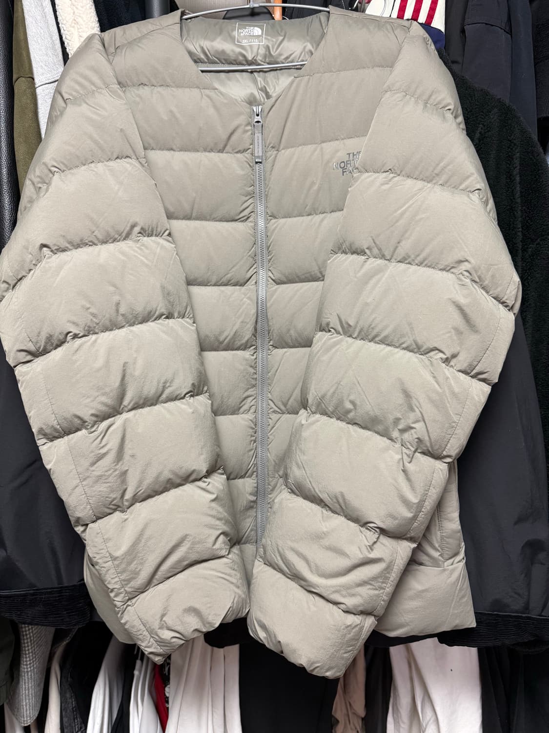 노스페이스 포플러 다운 가디건 RDS 그레이시 카키 상품이미지2