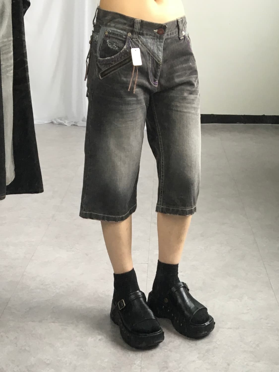 Washing half denim pants 상품이미지5