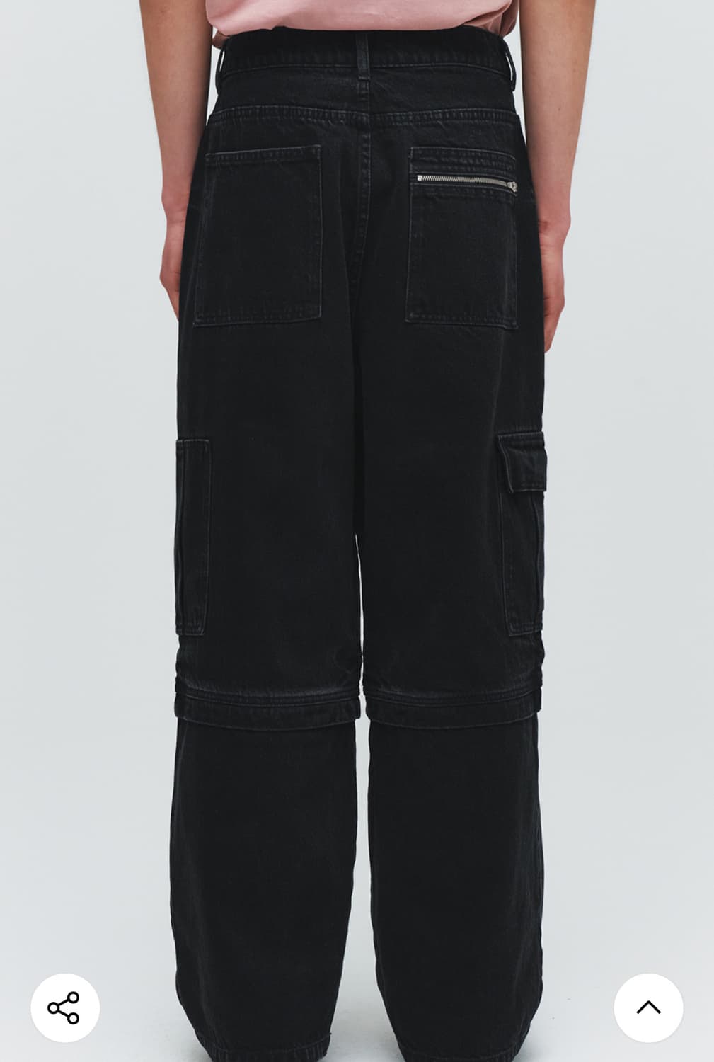 인템포무드 엔지니어 카고 디테일 팬츠 워시드 블랙 상품이미지9