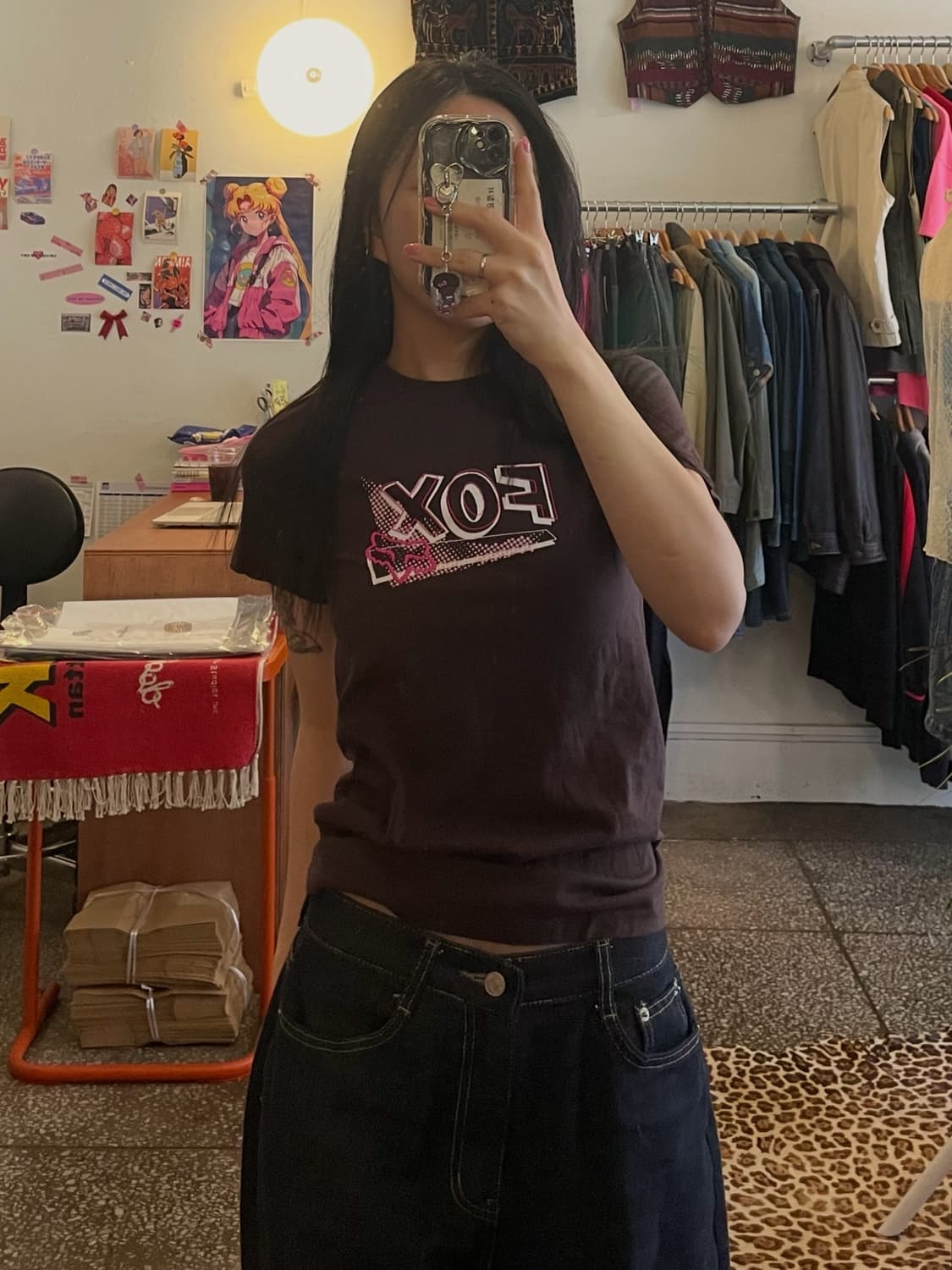 빈티지 프린팅 티셔츠 (브라운) 상품이미지1