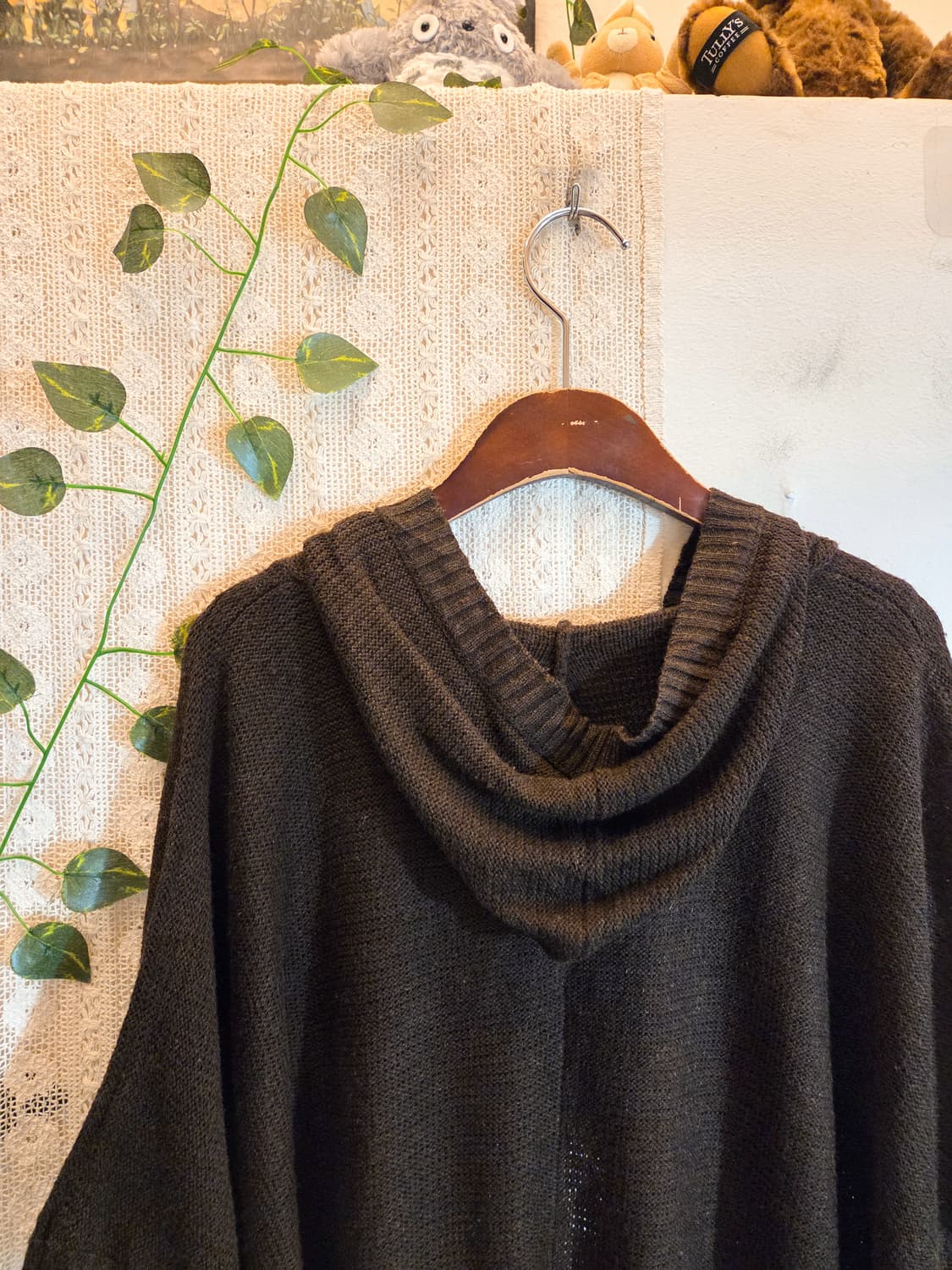 코코아 후드 케이프 가디건 상품이미지6