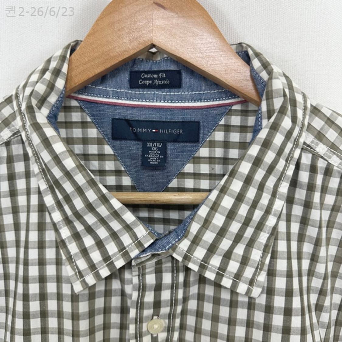 타미힐피거 남자 면100% 반팔 셔츠 남방 빅사이즈 XXL 상품이미지2