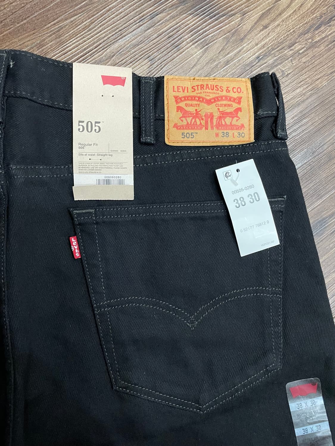 리바이스 505 흑청 팬츠 블랙진 38 상품이미지1