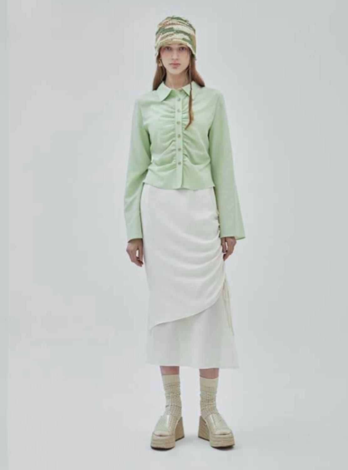 레이브 미디 스커트 화이트 상품이미지6