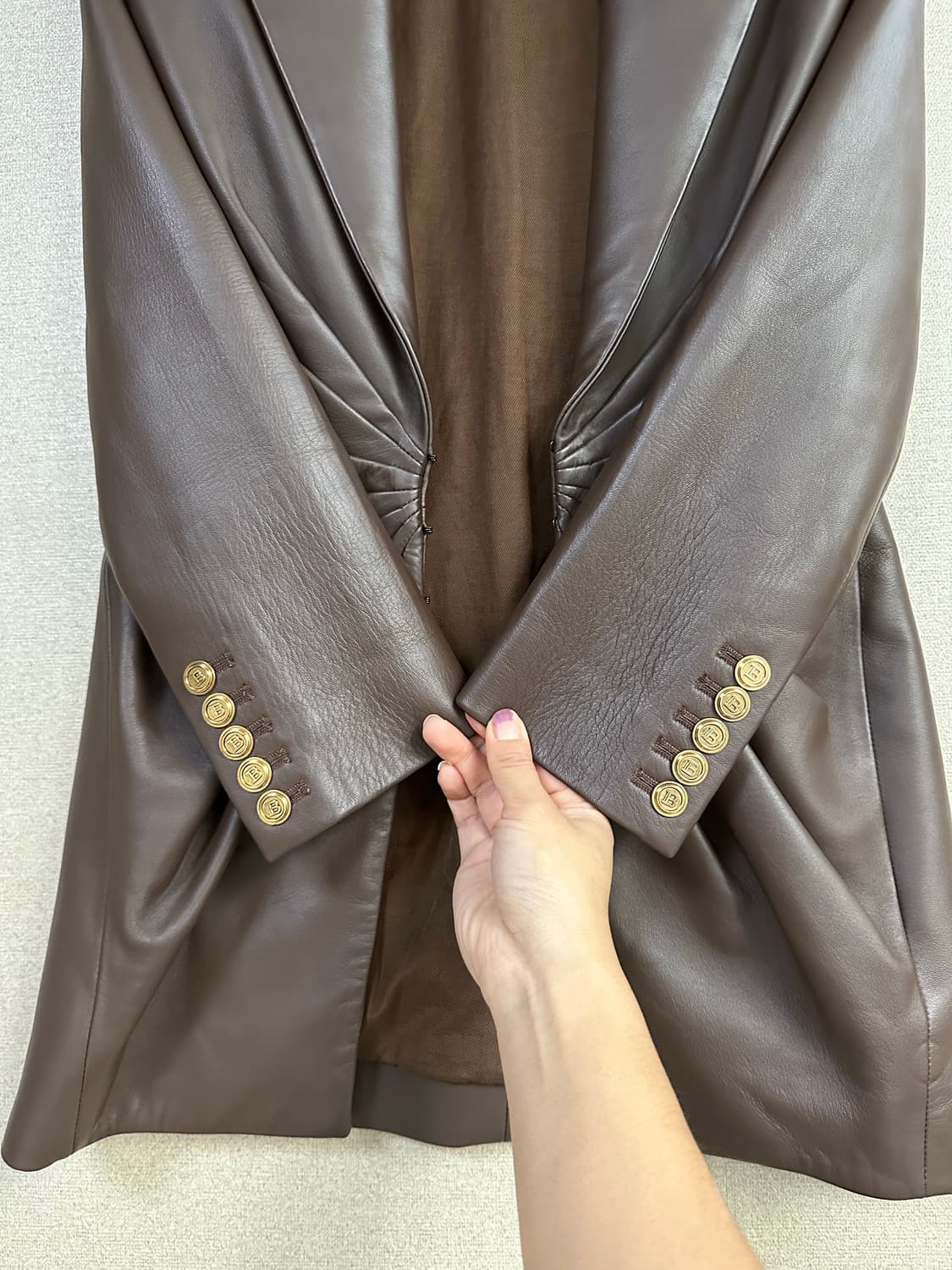 (정품)발망 브라운 가죽 자켓 34사이즈 44사이즈 상품이미지6