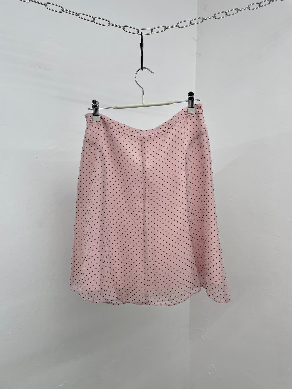 핑크 도트 버튼 시어 스커트 상품이미지7