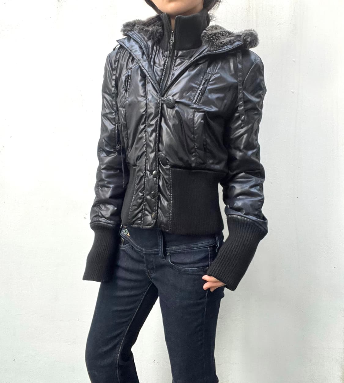 A/X 하이넥 퍼 후드 투웨이 패딩점퍼 상품이미지3