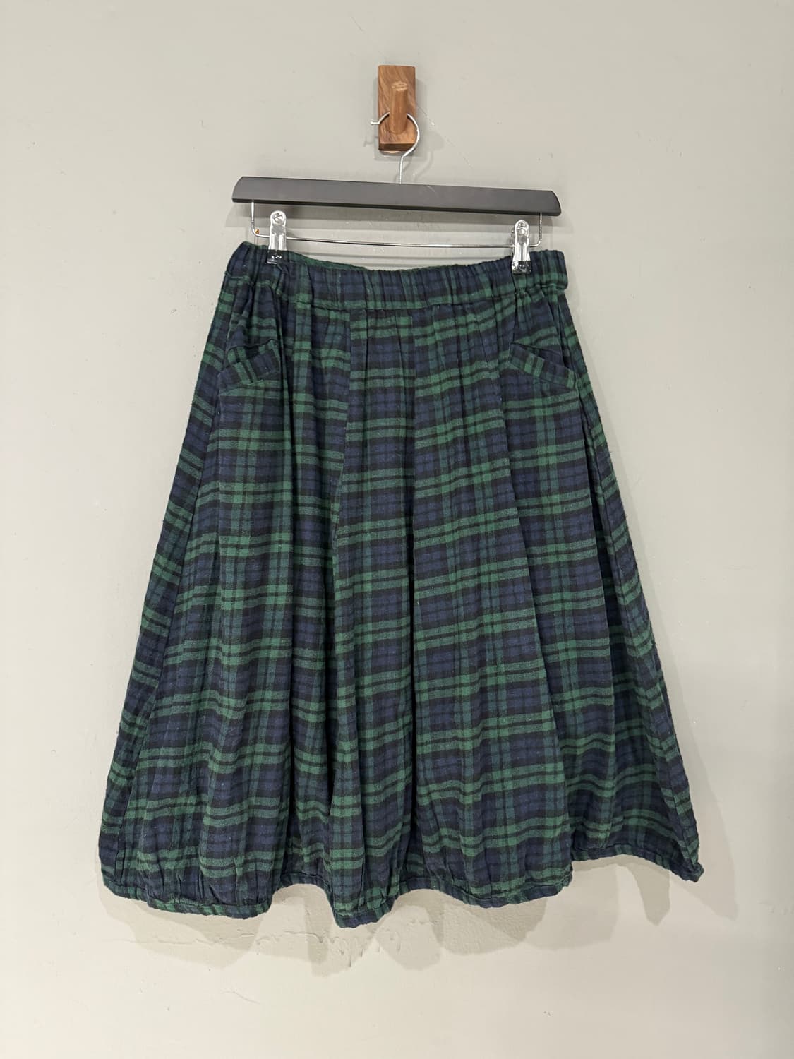 check pattern balloon-fit midi skirt  상품이미지6