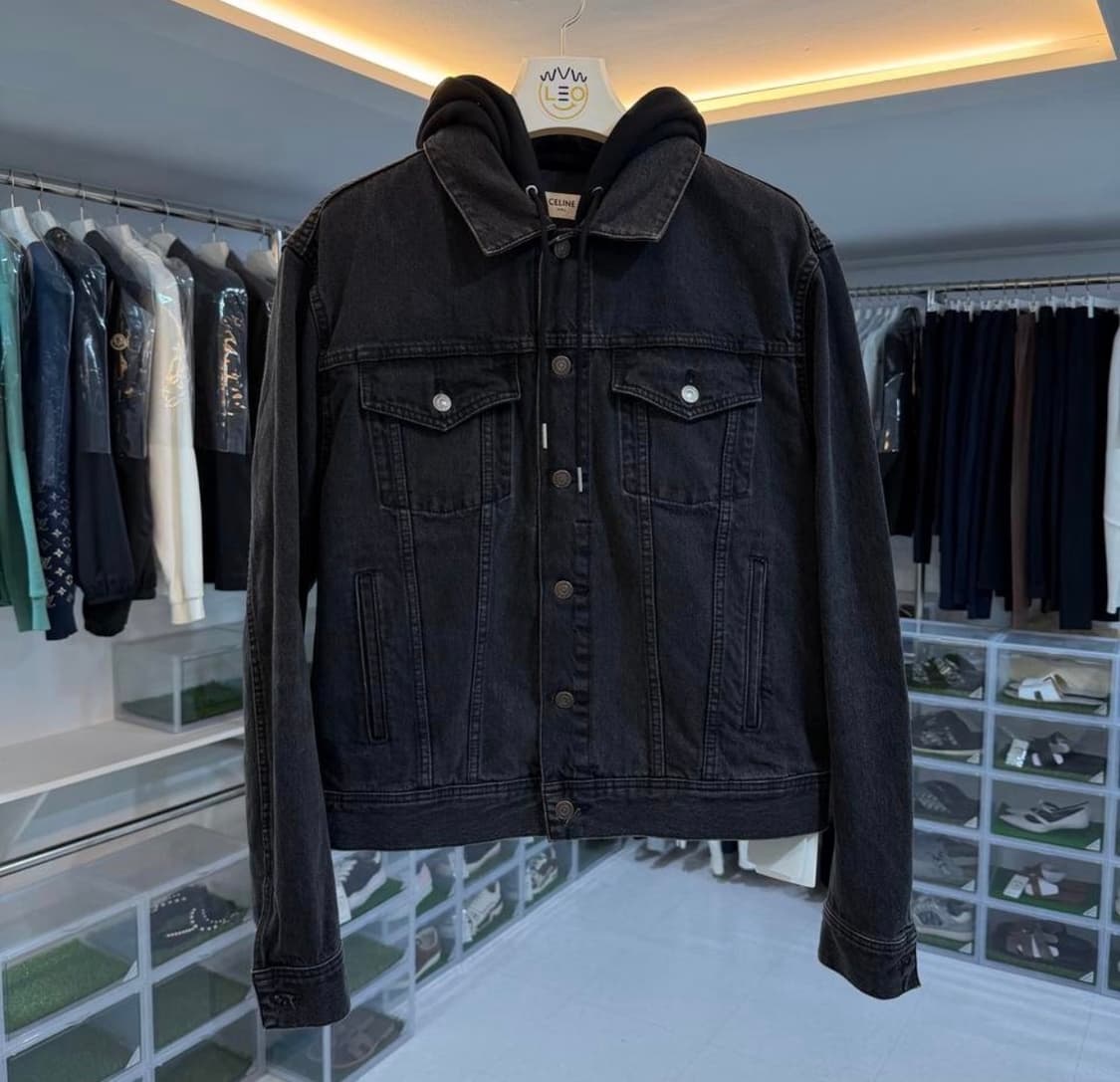 [리오브전포점] 셀린느 백로고 흑청 후드 데님 자켓 상품이미지2