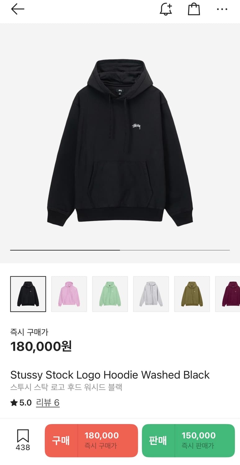 스투시 스탁 로고 워시드 블랙 상품이미지3