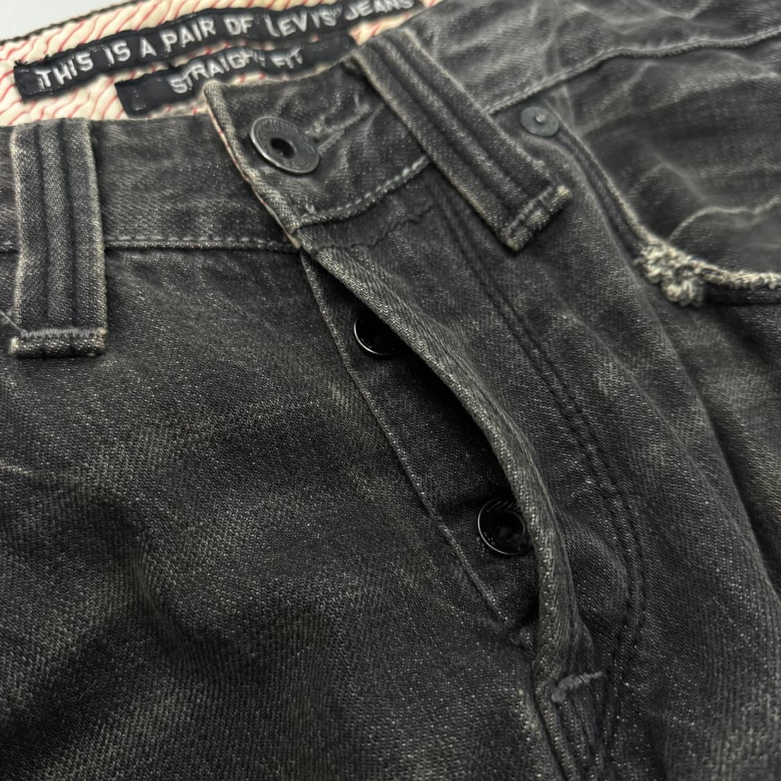 리바이스 00s 701 흑청 커브 라인 데님팬츠 상품이미지5