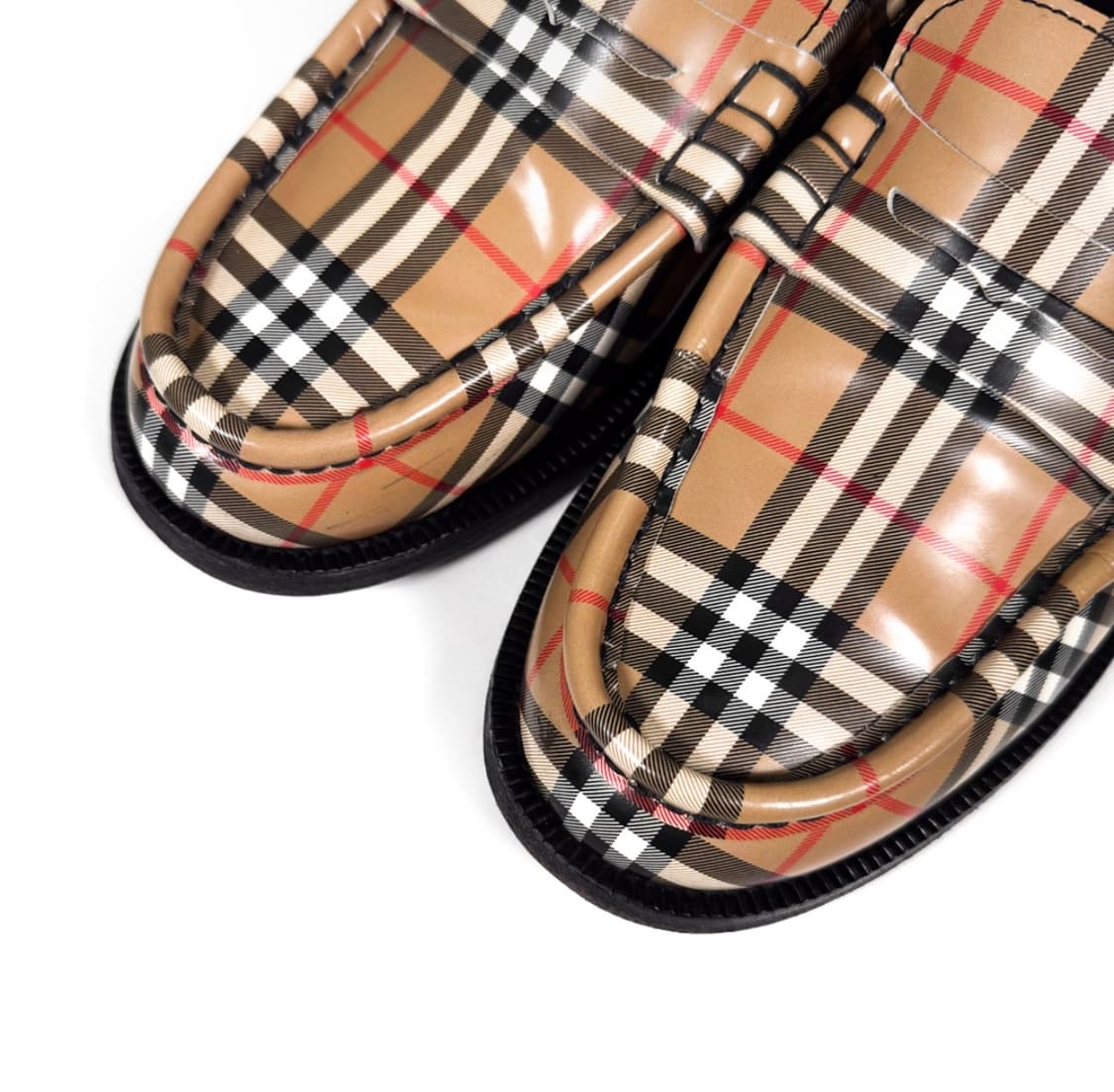 [40] 고샤 루브친스키 x 버버리 남성 아카이브 체크 플랫 로퍼 베이지 상품이미지7