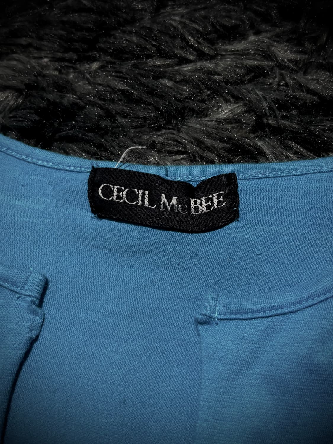 Cecil McBee 나비 큐빅 블루 크롭 반팔 티셔츠 상품이미지9
