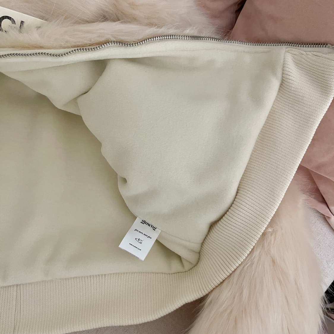 glowny 글로니 리반 퍼 자켓 아이보리 크림 택달린 새상품 상품이미지8