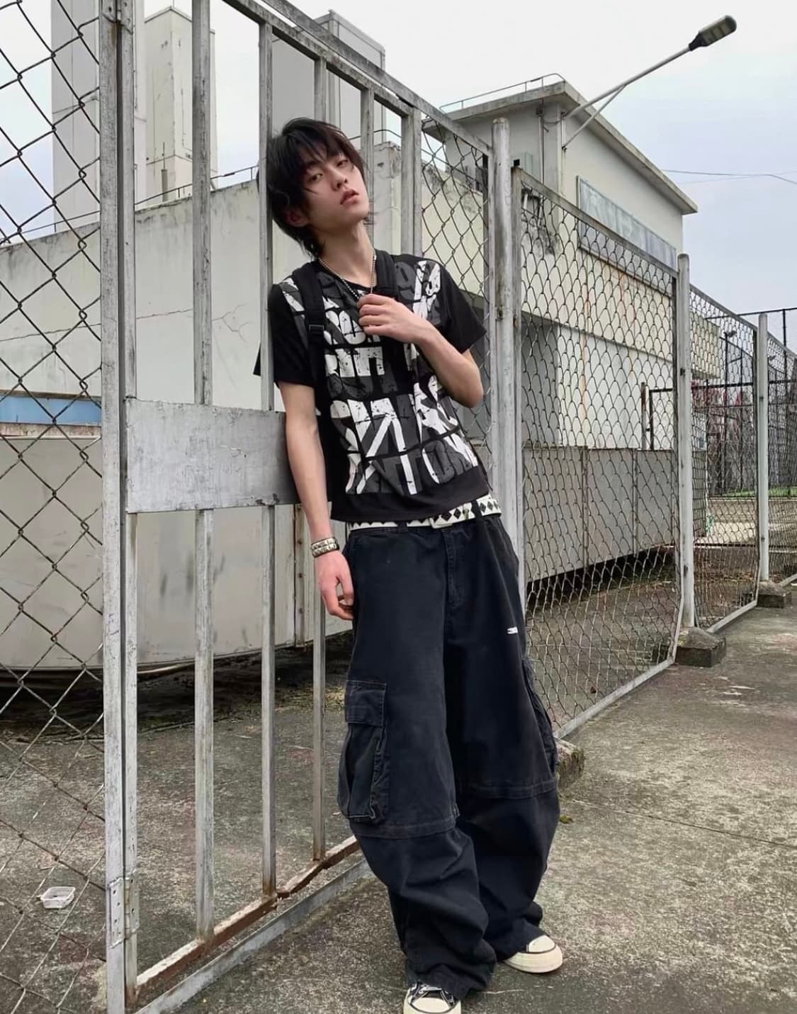 그래피티 프린팅 스트릿 반팔 티셔츠 상품이미지3