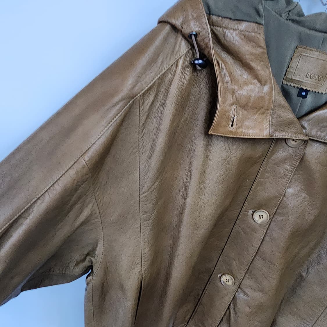 로보 후드 가죽 자켓 상품이미지3