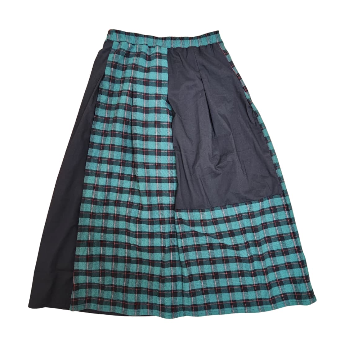 [기장수선가능] 360도 양면 타탄 체크 블랙 롱스커트 상품이미지5