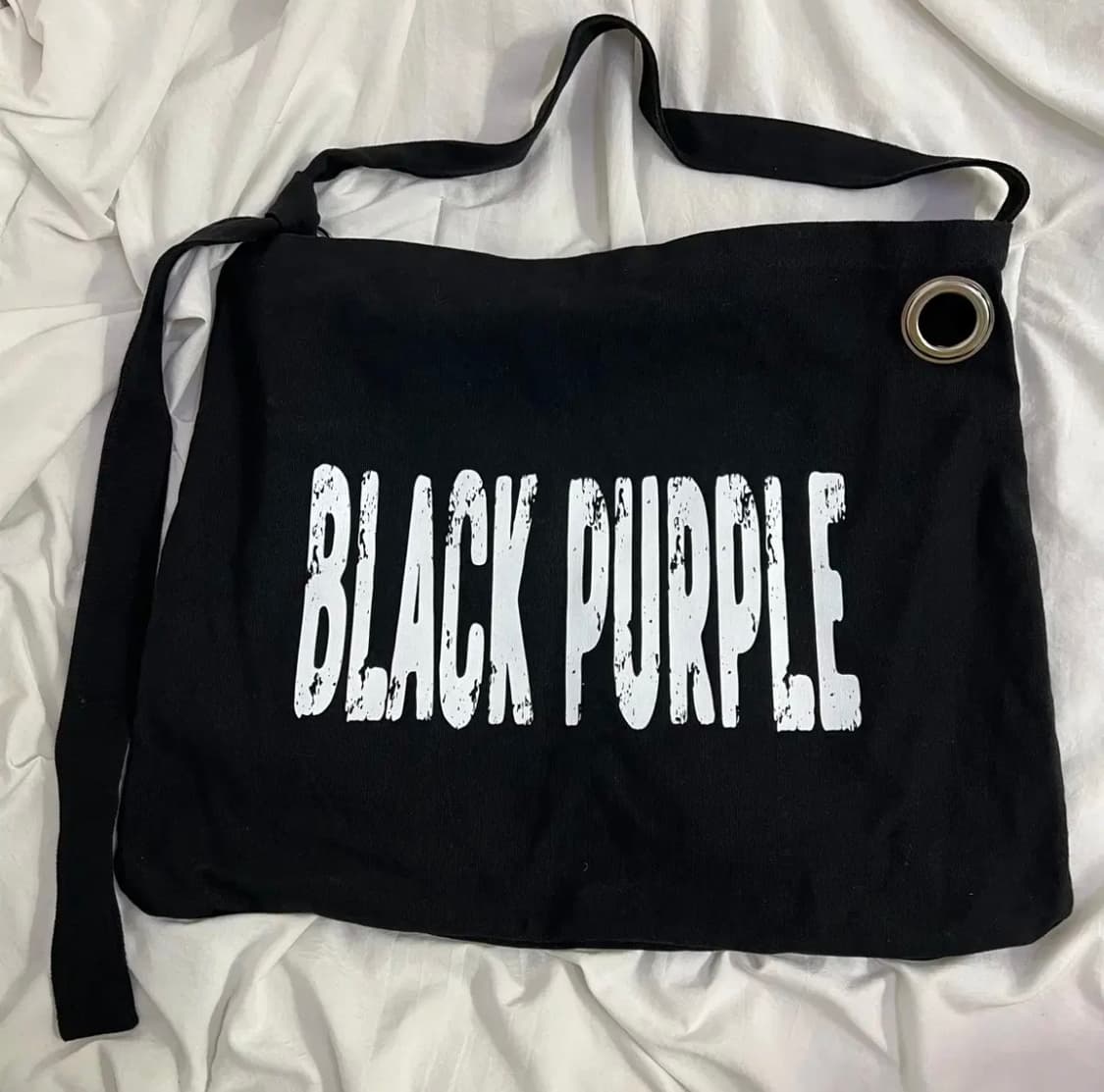 블랙퍼플 캔버스 프린팅 에코백 블랙 상품이미지3