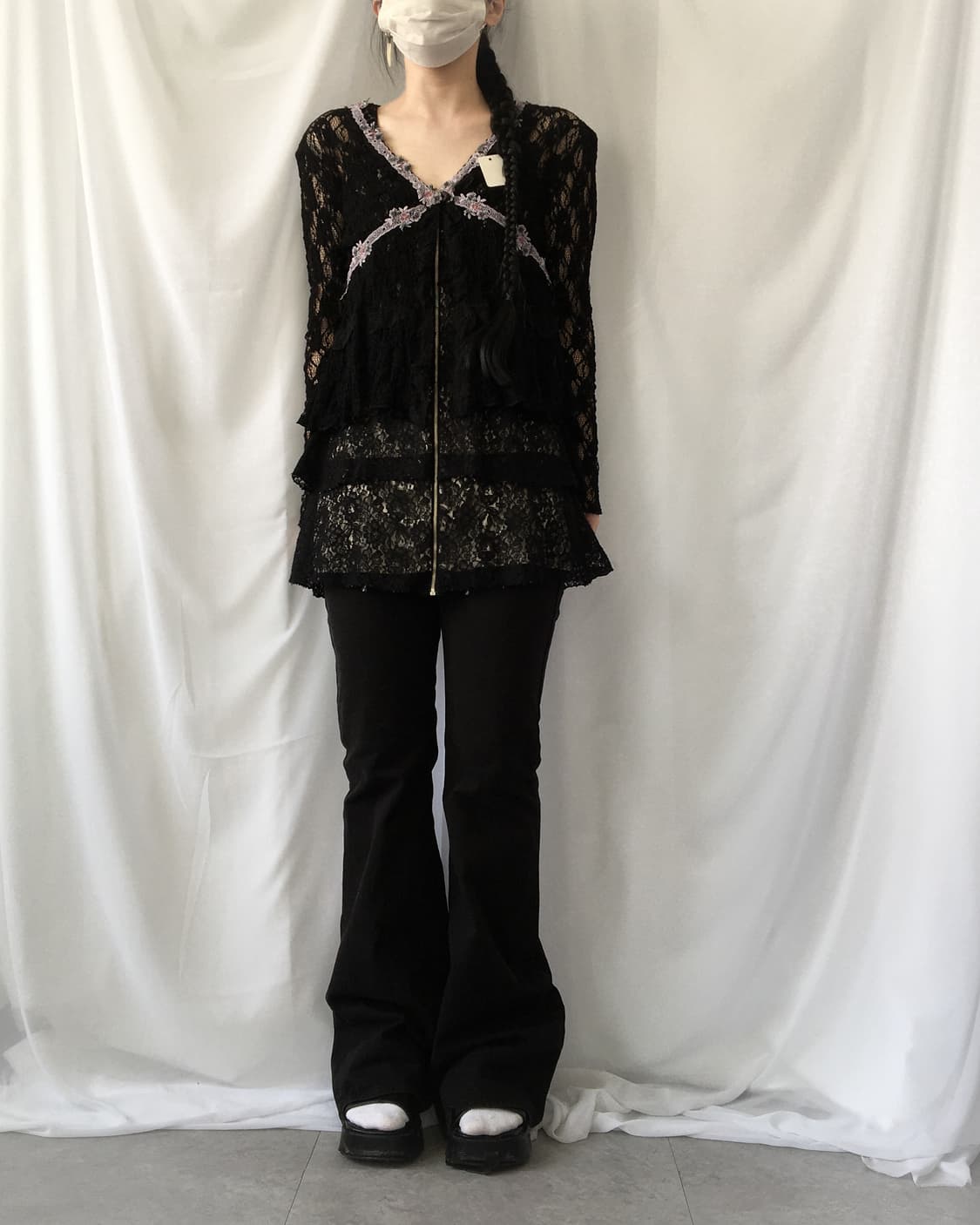 Lace point crochet knit cardigan 상품이미지1