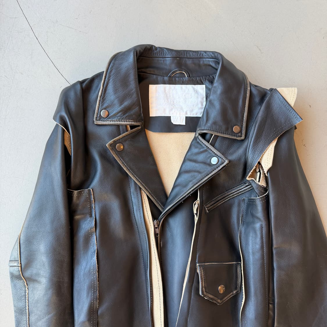 메종 마르지엘라 x H&M 바이커 레더 자켓 상품이미지3