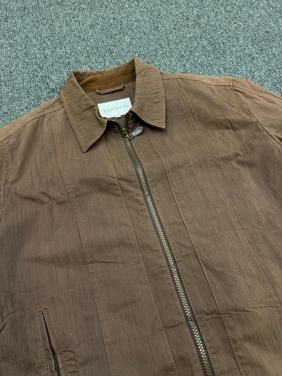 L)SIMPLE LIFE 빈티지 브라운 카라 집업자켓 상품이미지2