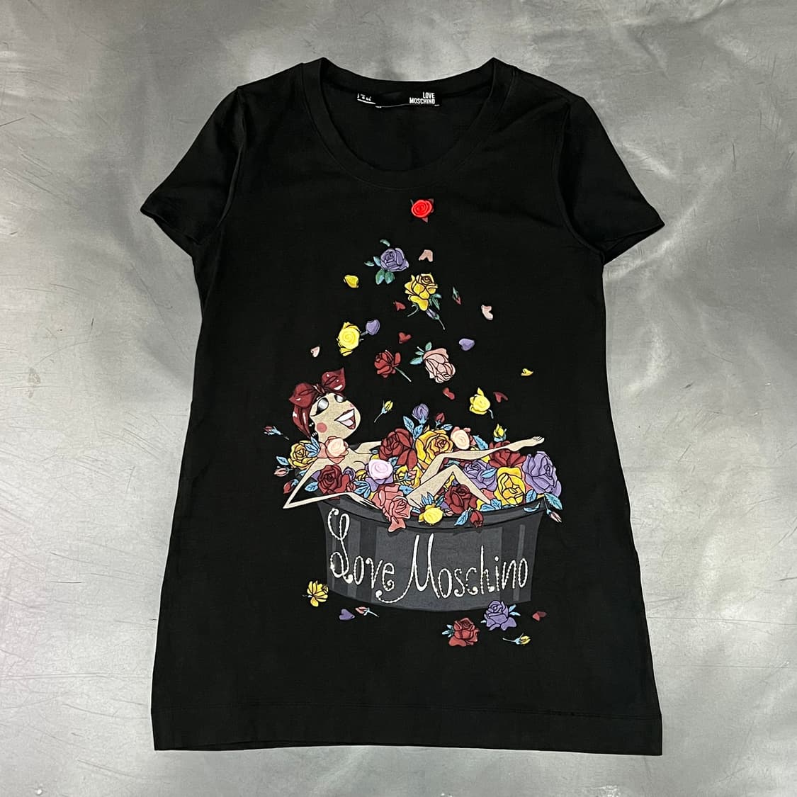  모스키노 플라워 큐빅 반팔티 y16047 상품이미지1