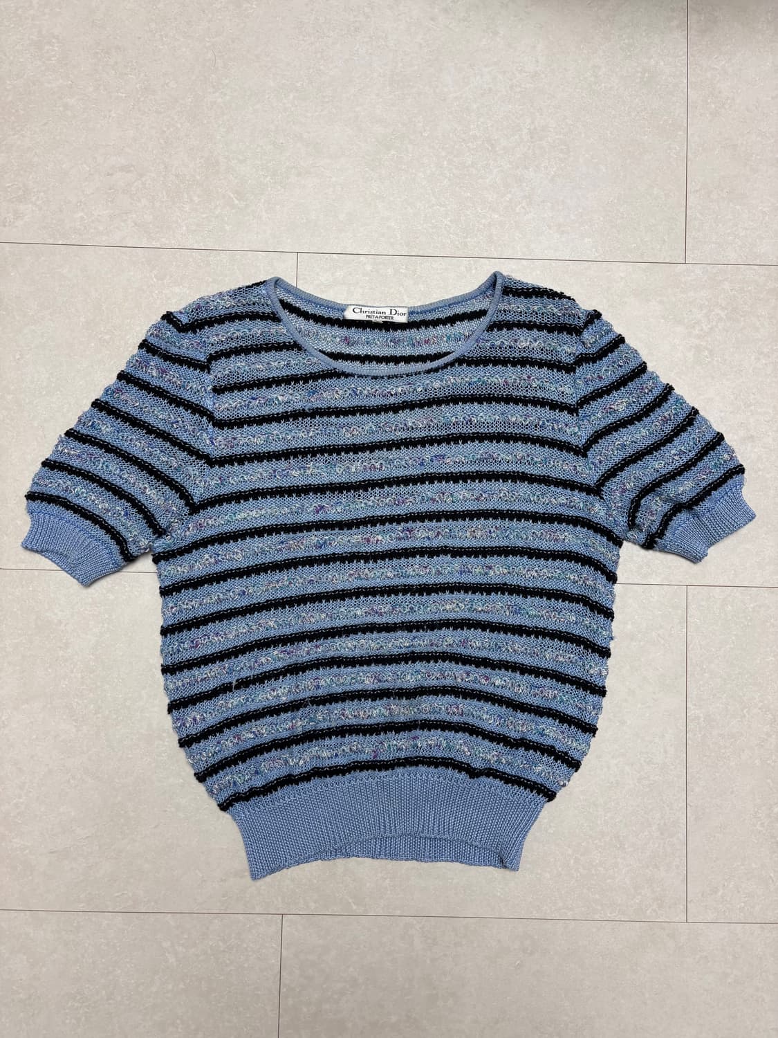 크리스찬 디올 스트라이프 반팔 니트 L사이즈 상품이미지1