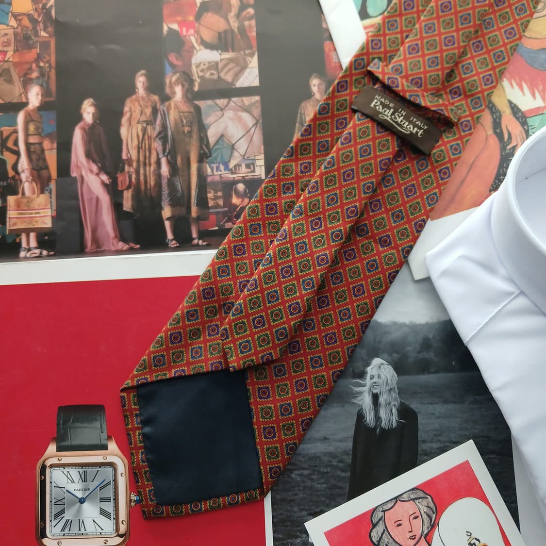 폴 스튜어트 실크 오렌지 기하 넥타이 9.7cm A+등급 A18668
 상품이미지4