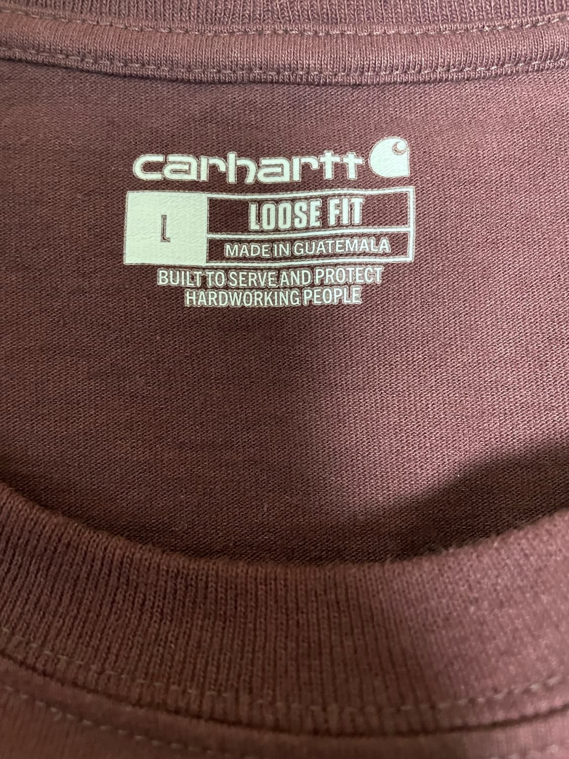 칼하트 루즈핏 포켓 롱슬리브 L (버건디) 상품이미지3