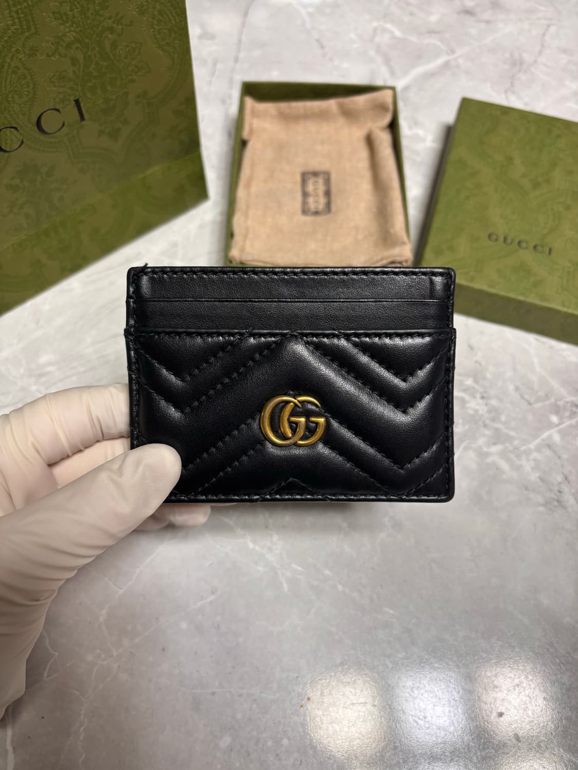 [S급] 구찌 마몬트 카드지갑 블랙 상품이미지1