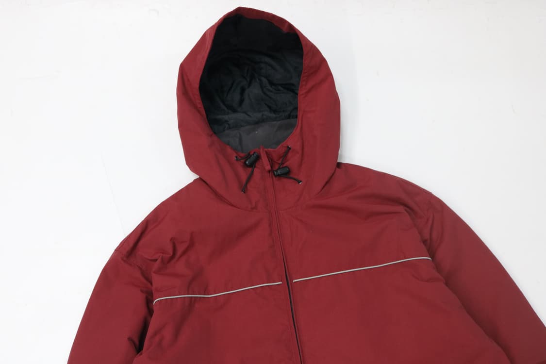 포인트스퀘어 빈티지 리플렉티브 라인 버건디 후드 윈드브레이커 (M) 상품이미지3