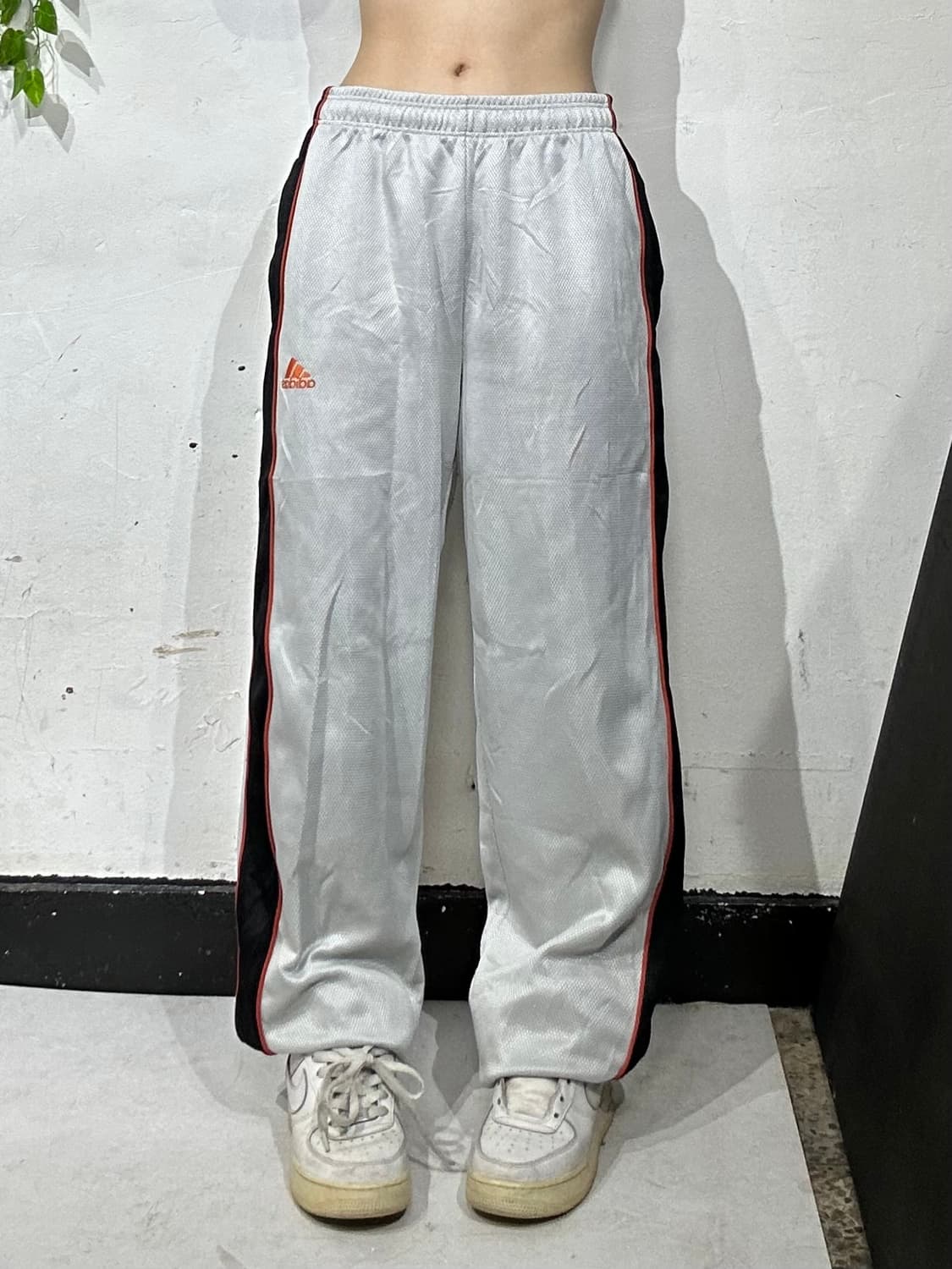 90s 아디다스 와이드 그레이 사이드 라인 추리닝 바지 트레이닝 팬츠 L 상품이미지2