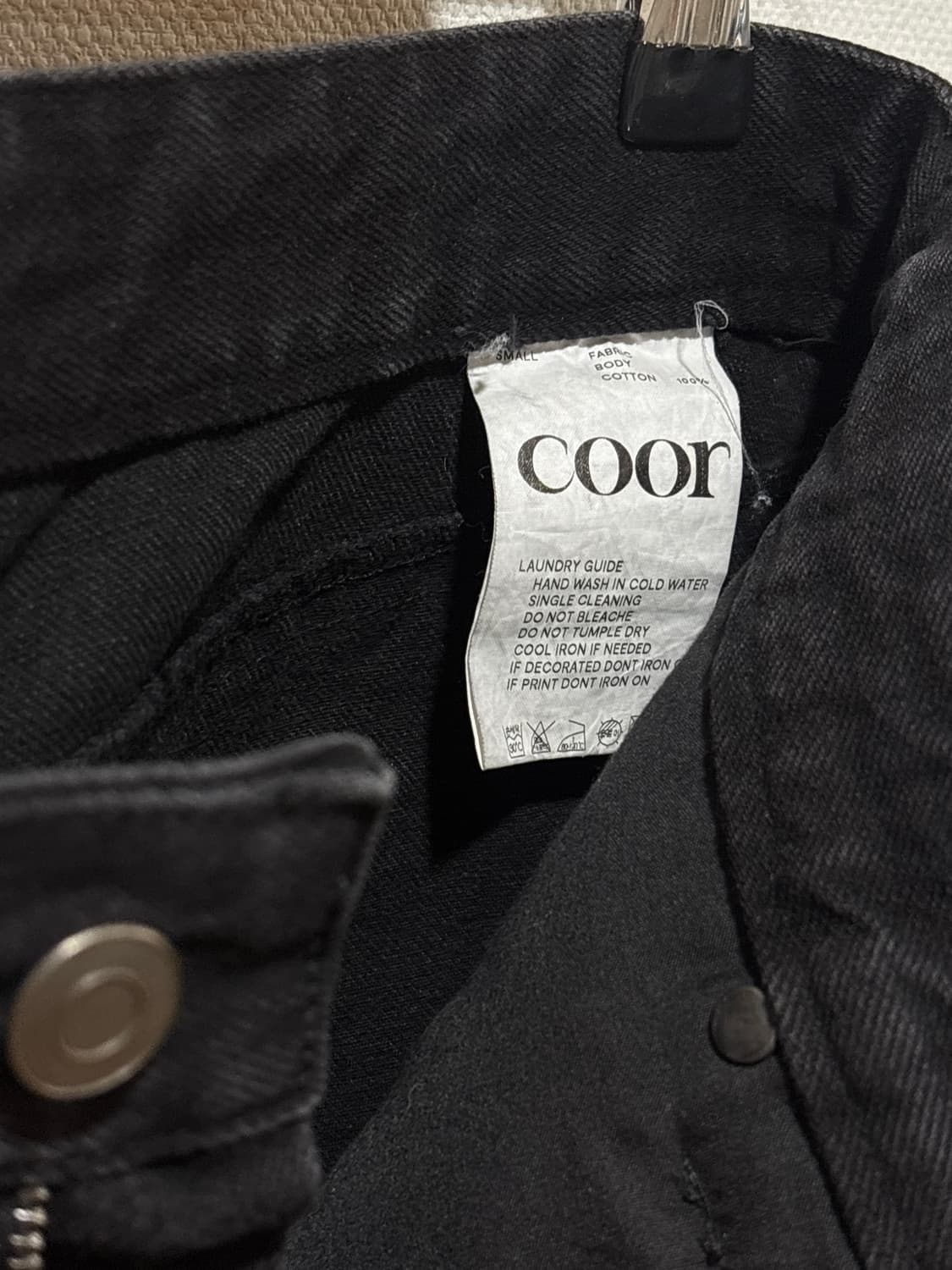 택포/A급) COOR 컷오프 패널드 데님 팬츠 블랙 상품이미지6