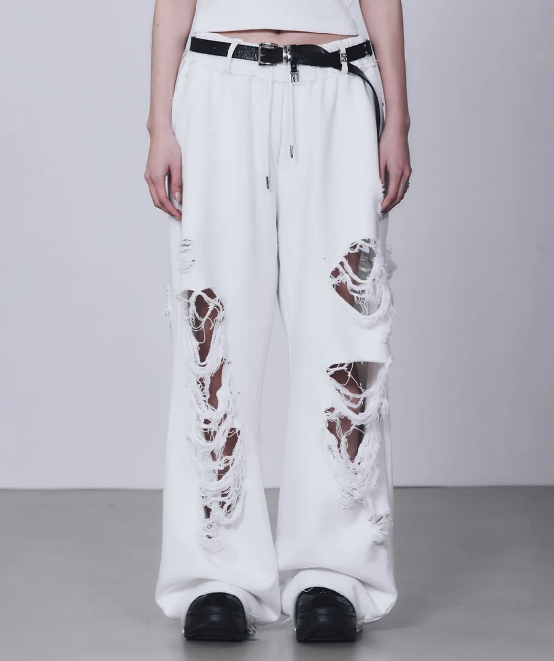트리밍버드 scratch damage wide sweat Pants 상품이미지1