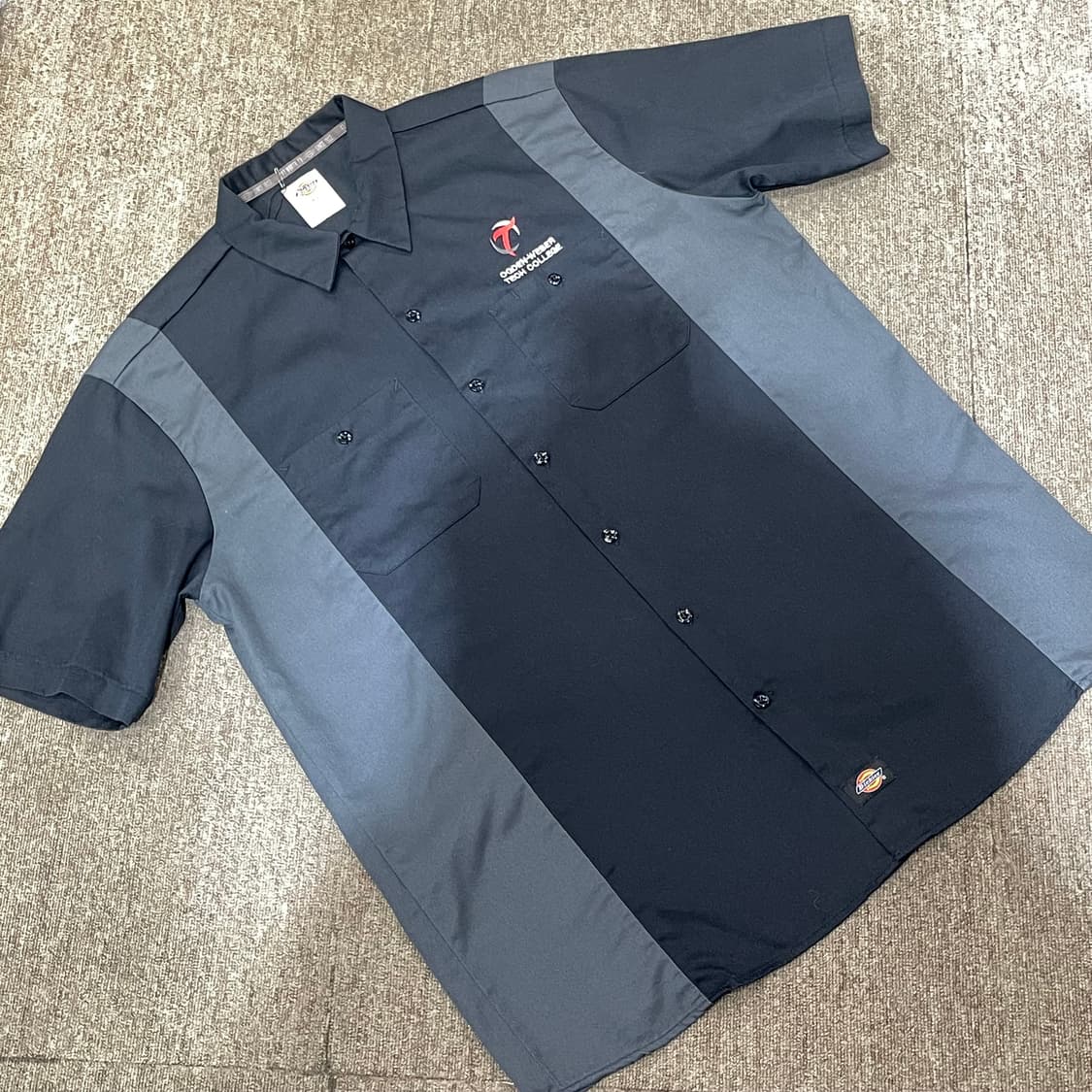 (XL) Dickies 디키즈 반팔 워크 셔츠 블랙 상품이미지1
