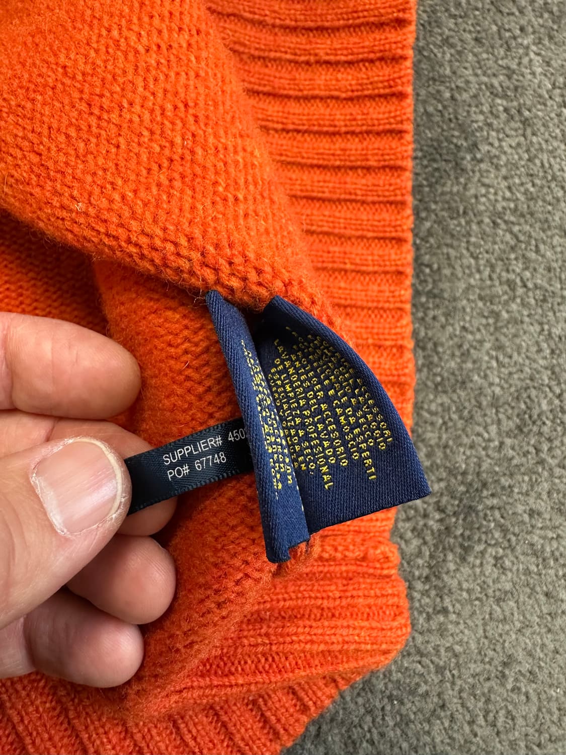 랄프로렌 럭비 숄카라 울 니트 L 상품이미지4