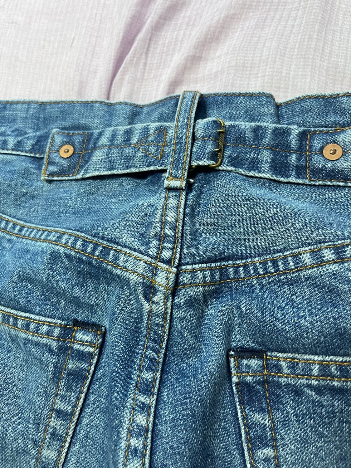 아웃스탠딩 30s 셀비지 데님 팬츠 라이트 블루 상품이미지6