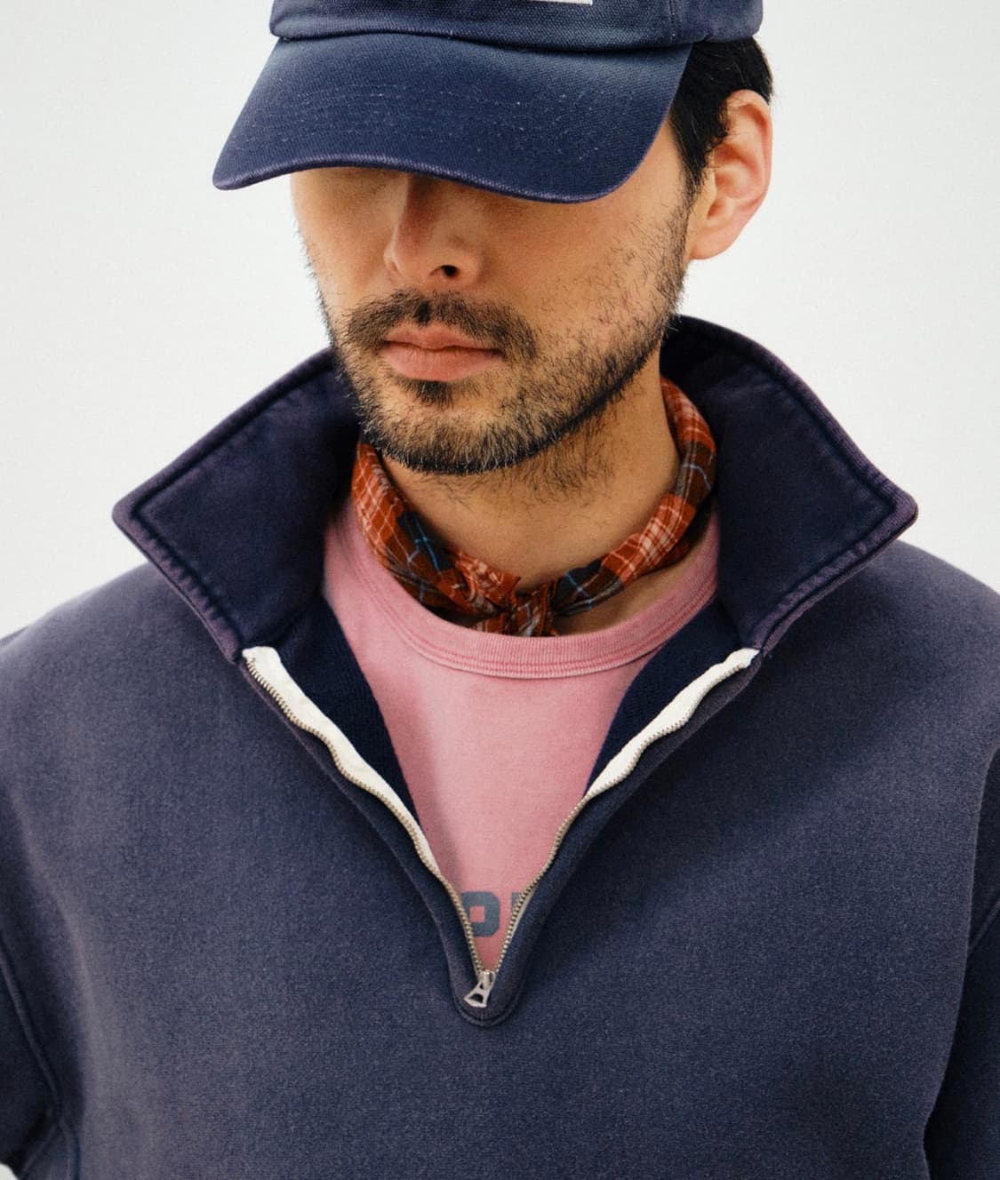 [L] 처칠롬퍼 하프집 풀오버 빈티지 네이비 상품이미지6