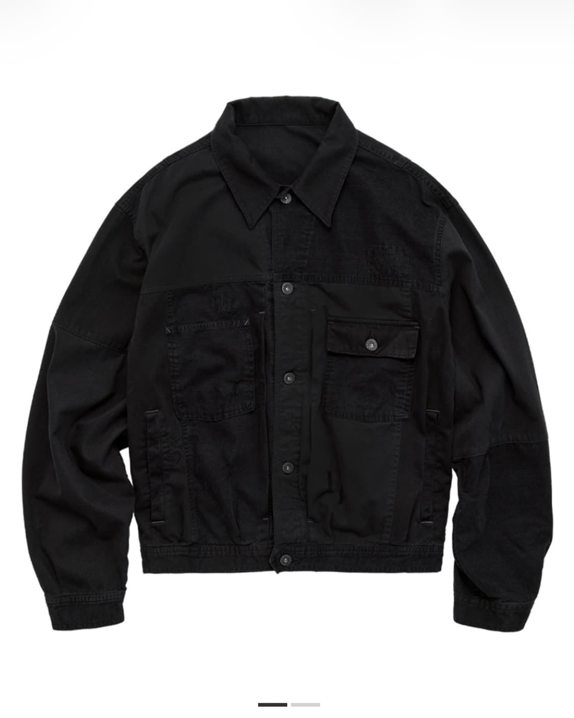 [2]폴리테루 사시코 트러커 자켓 블랙 상품이미지1