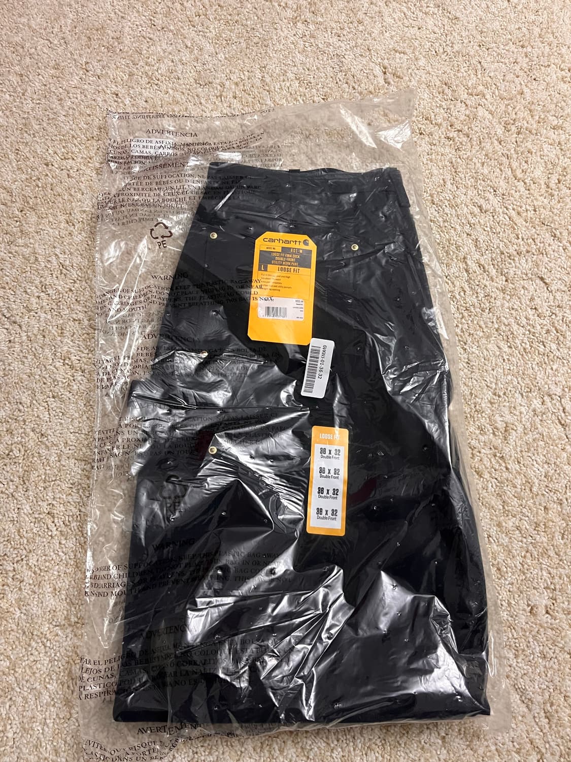[새상품/택포함] 칼하트 B01 더블니 워크 팬츠 블랙 (36x32) 루 상품이미지6