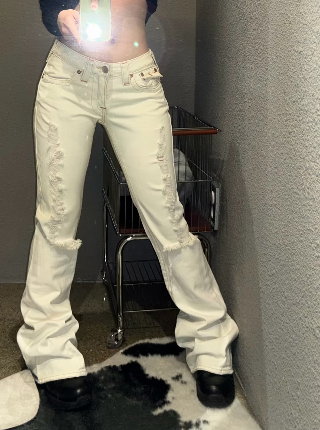 트루릴리젼 부츠컷 화이트 데님팬츠 상품이미지2