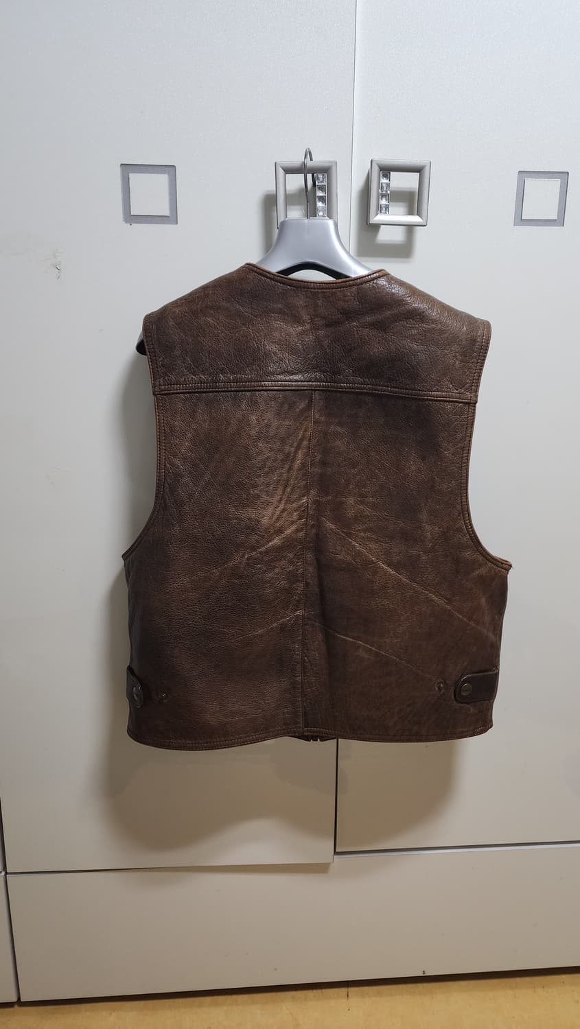 90's Esprit 빈티지 브라운 가죽 조끼 상품이미지2