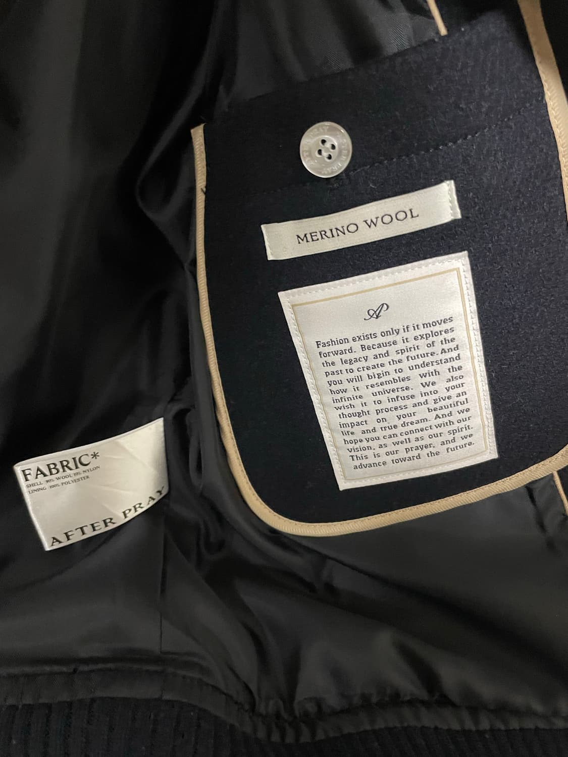 [M] 애프터프레이 리가즈 울 해링턴자켓 네이비 상품이미지4