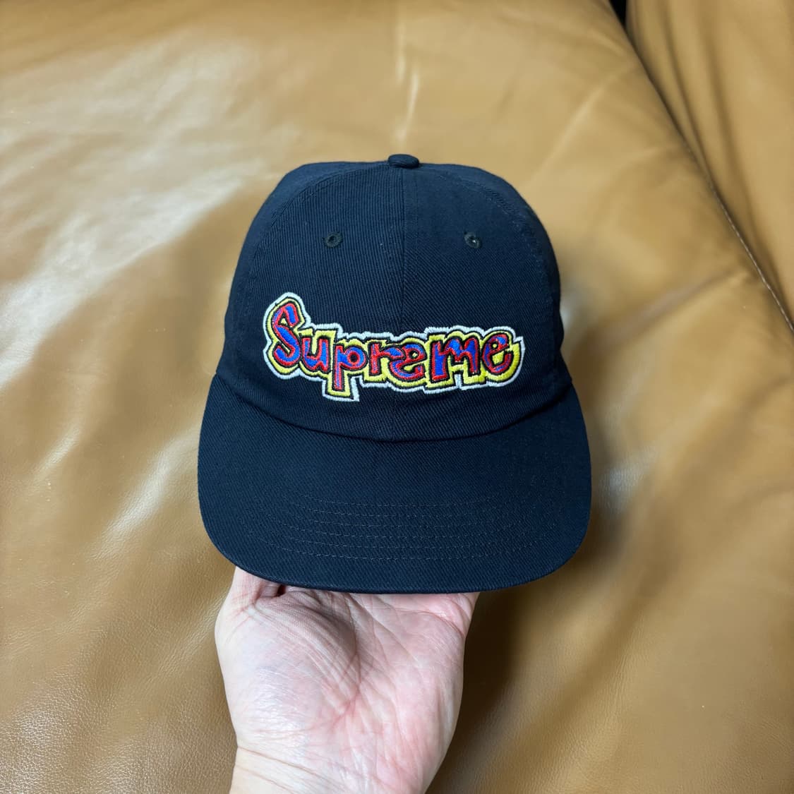 슈프림 6패널 볼캡 모자 곤즈 워시드 블랙 상품이미지2