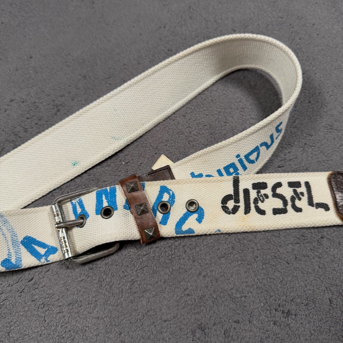 Diesel 디젤 화이트 벨트 상품이미지3