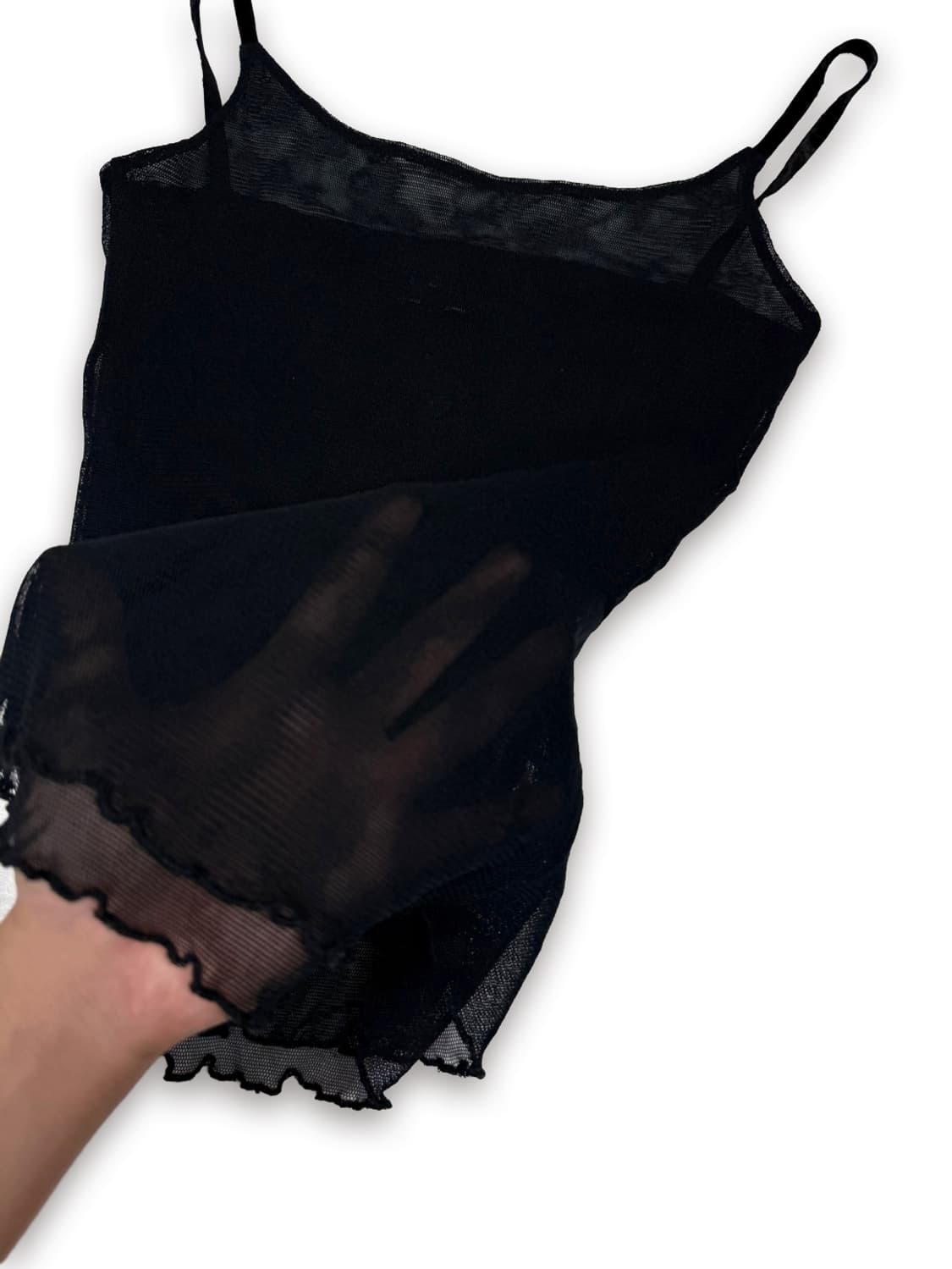 빈티지 블랙 시스루 레이어드 나시 상품이미지4